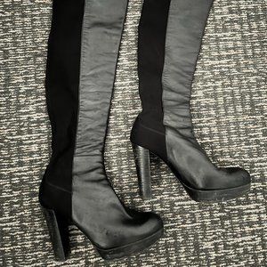 STUART WEITZMAN HIJACK LEATHER BOOTS COLOR BLACK SIZE 7